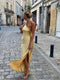 Dame Lang Kjole - Silke - One-Shoulder - Høj Slids - Elegant Festlook