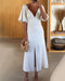 Elegant Midi Kjole | Pufærmer | Feminint Snit
