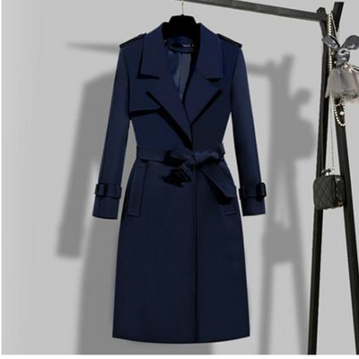 ANNA lang trenchcoat i koreansk stil med justerbar talje