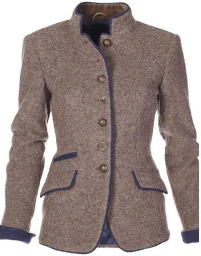 Blazer med Kontrastdetaljer | Uldblanding | Tidløs & Stilfuld