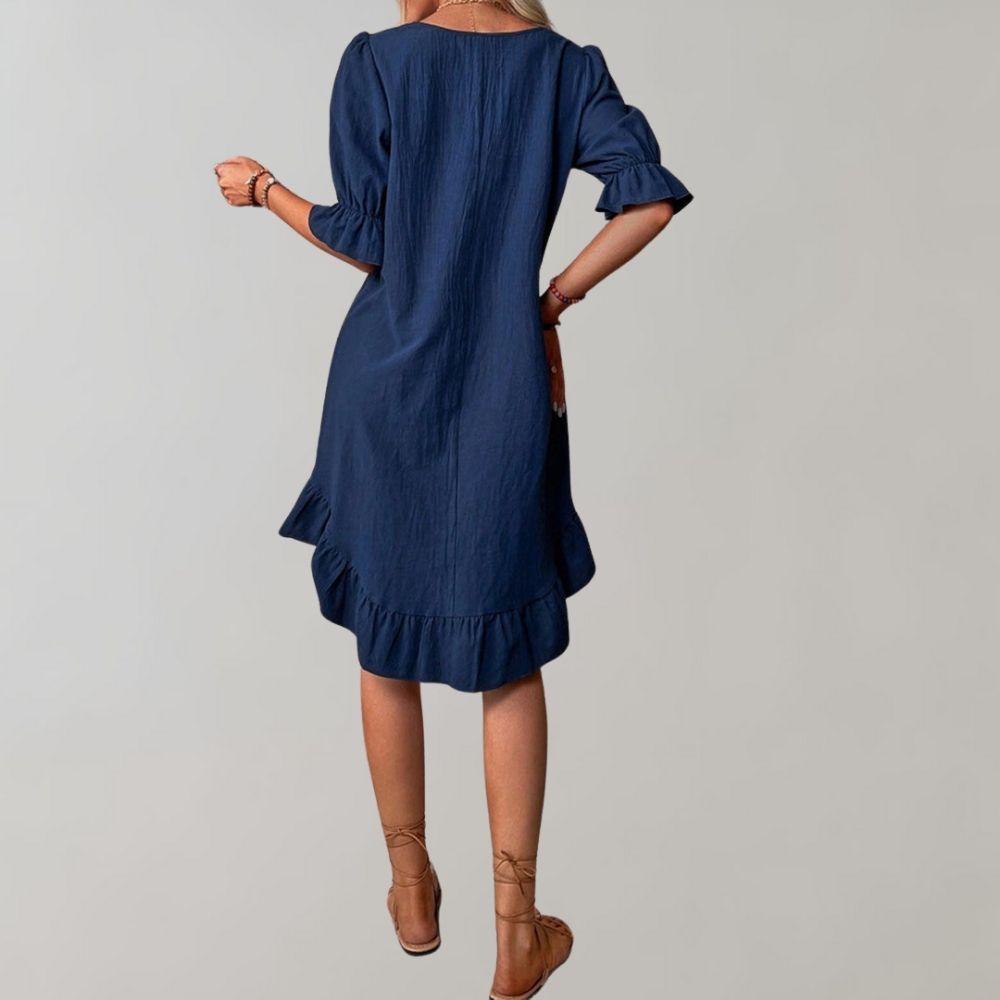 Uformel Kjole med Flæseaccenter | Let & Fashionabel | Perfekt til Sommerdage