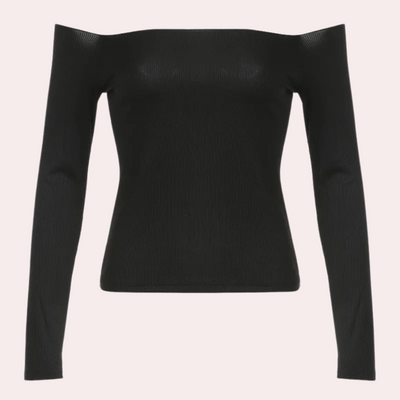 Langærmet off-shoulder top til kvinder