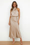 Draped Satin Maxi Dress | Luxurious Silky Fabric | Elegant & Timeless