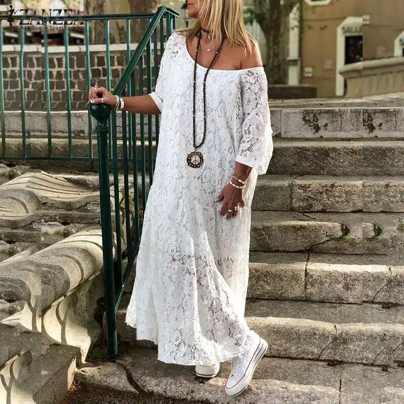 Annegrethe - Lang Damekjole Blondhækling