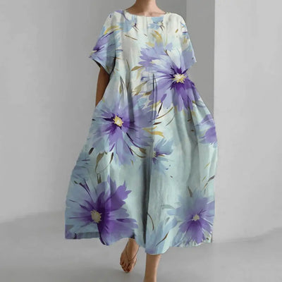 Amelia - Midikjole med blomstermønster