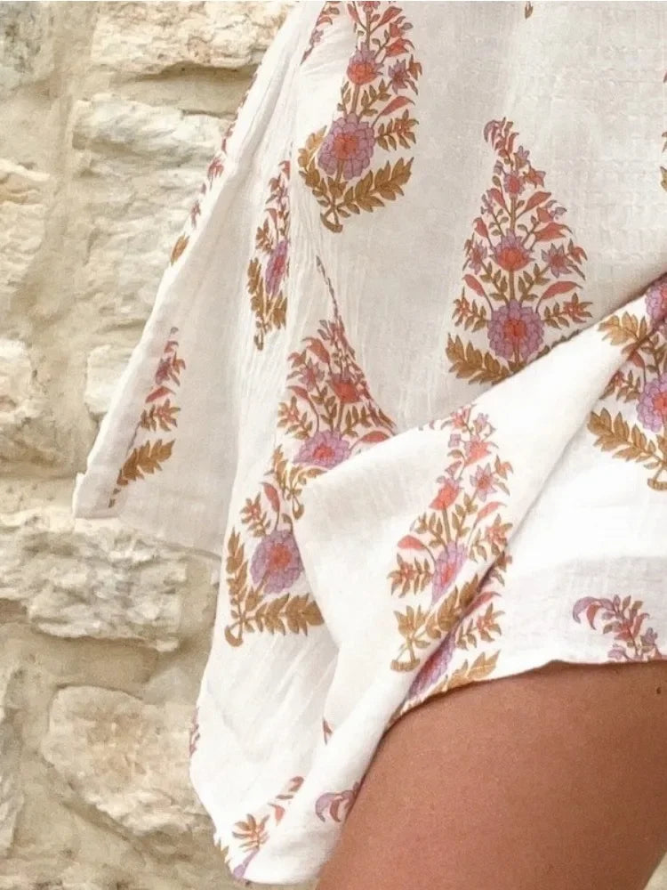 One-Shoulder Kjole med Blomsterprint | Pufærme | Let & Sommerlig
