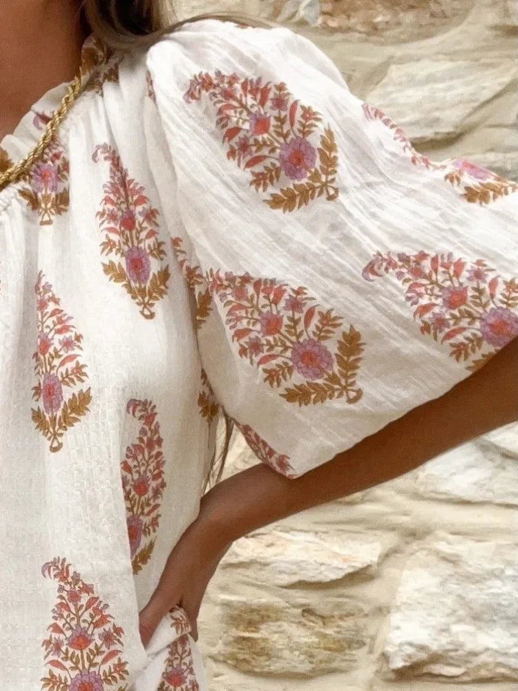 One-Shoulder Kjole med Blomsterprint | Pufærme | Let & Sommerlig