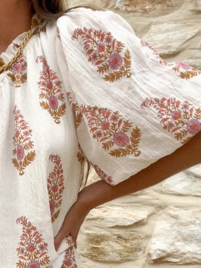 One-Shoulder Kjole med Blomsterprint | Pufærme | Let & Sommerlig