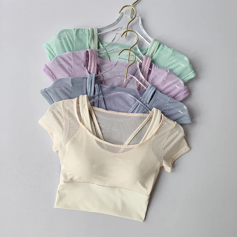 Polstret Pilates Fitness Yoga Top til kvinder - Tairah