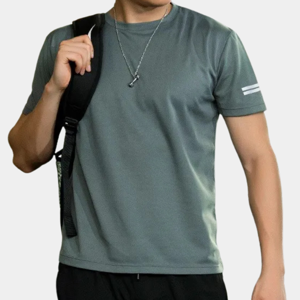 Herre Trænings T-Shirt - Kort Ærme - Åndbar Sporty Pasform