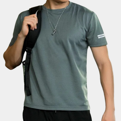 Herre Trænings T-Shirt - Kort Ærme - Åndbar Sporty Pasform