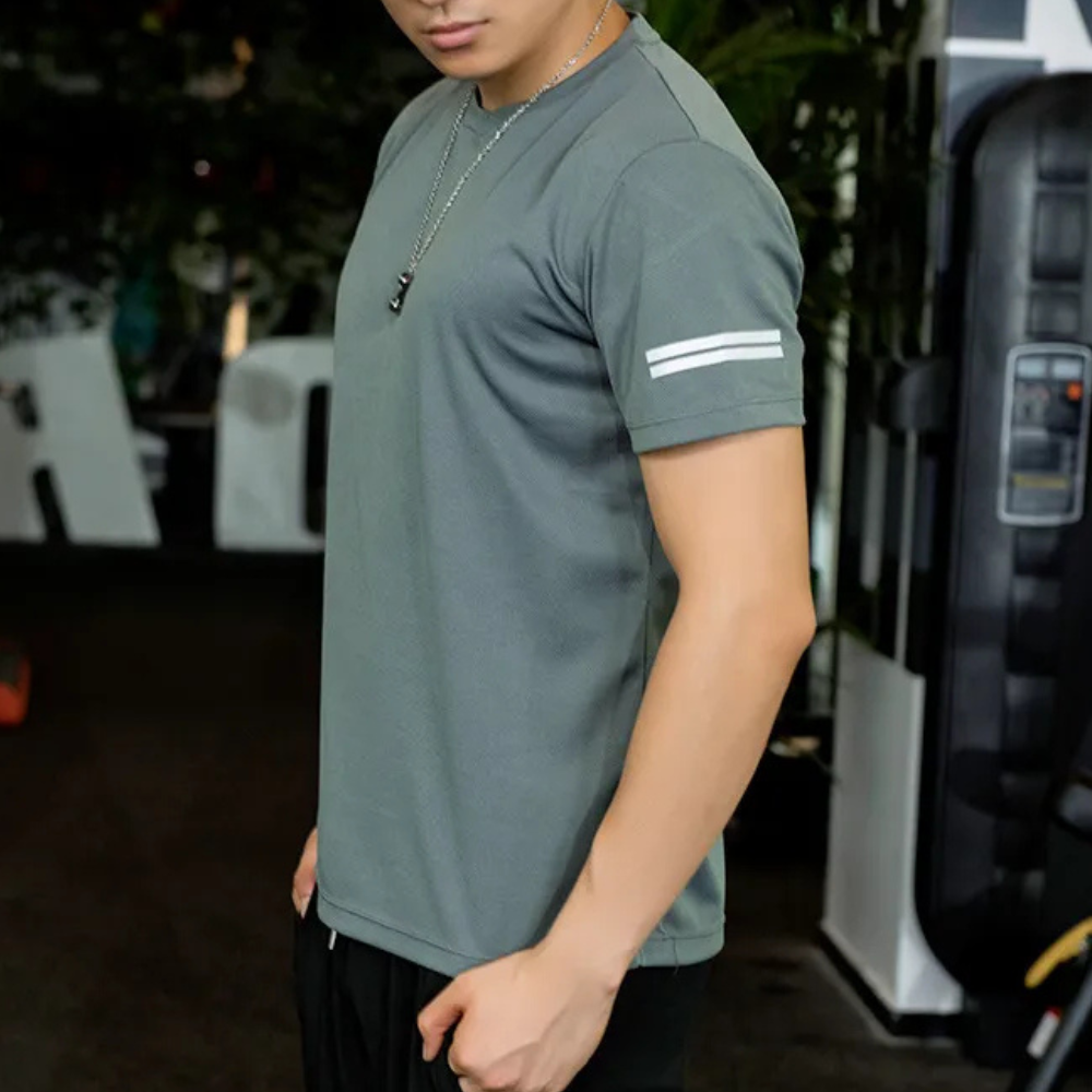 Herre Trænings T-Shirt - Kort Ærme - Åndbar Sporty Pasform