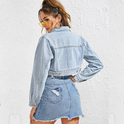Cropped denimjakke - Gaby