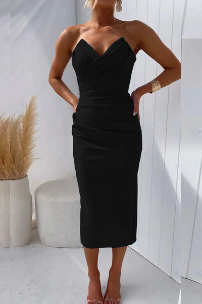 Stropløs Bodycon Kjole | Elegant Snit | Perfekt til Formelle Anledninger