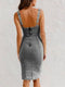 Annelise - Bodycon-midikjole i denim - Justerbare stropper - Gadestil - Festkjole